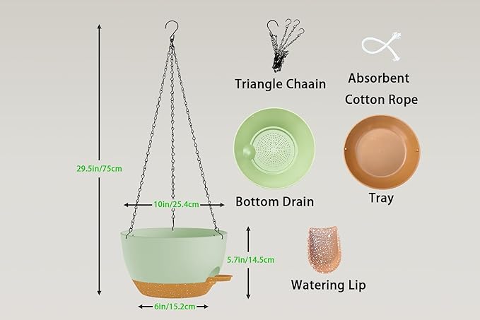 Hanging Planters, Matte Plastic Planters - Image 2