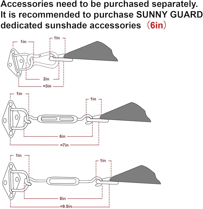 SUNNY GUARD Sun Shade Sail 10' x 13' Rectangle Grey-White UV Block Sunshade - Image 5