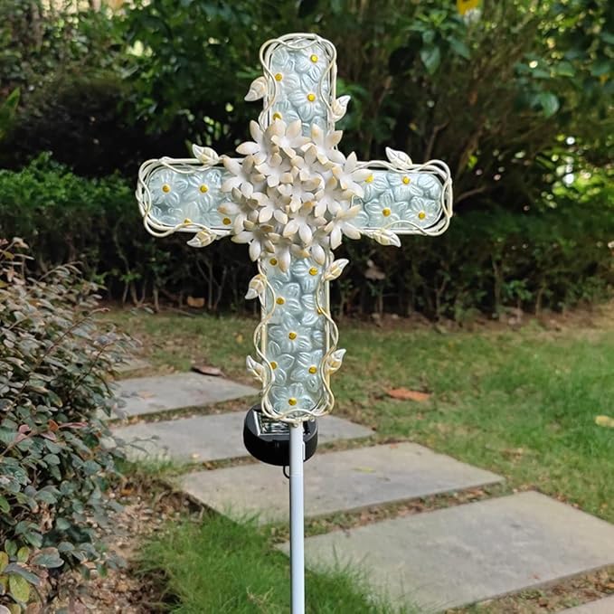 38Inch Solar Cross Garden Lights Outdoor Decorative - Image 4