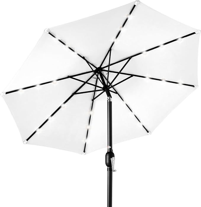 Best Choice Products 10ft Solar Polyester LED Lighted Patio Umbrella w/Tilt by BestChoiceProducts