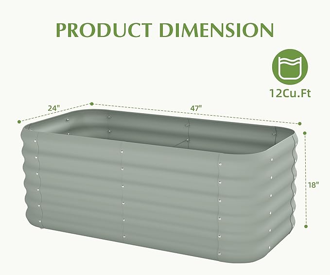 Galvanized Raised Garden Bed, Outdoor Planter Bed, Metal Planter Box - Image 2