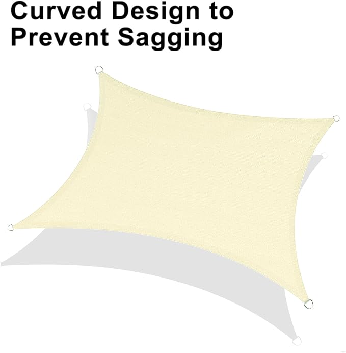 LOVE STORY Custom Size 6'x8' Butter Cream Sun Shade Sail Rectangle UV Block - Image 6