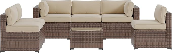 Aoxun Patio Furniture Sets, 7-Piece Outdoor Patio Furniture - Image 9