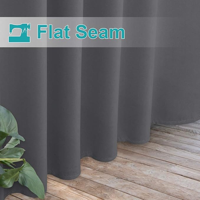 NICETOWN 2 Panels=104" Width Patio Curtains Outdoor Waterproof Extra Long 108" - Image 7