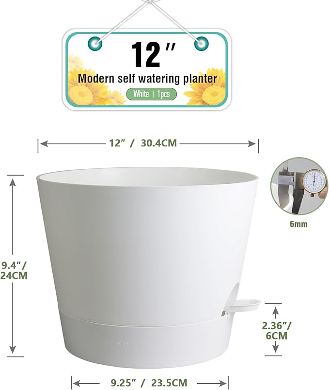 12 inch Large Self Watering Pots - Image 2