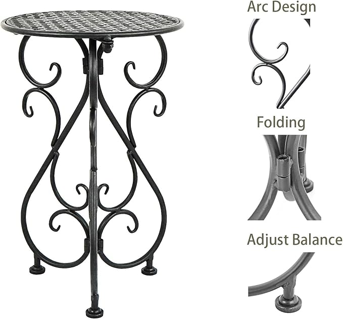 Metal Plant Stands 2 Pack, Heavy Duty Plant Pedestal 17" Tall, Single Flower - Image 6