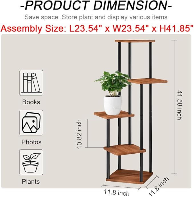 AZERPIAN Plant Stand 5 Tier Indoor Metal Flower Shelf - Image 4