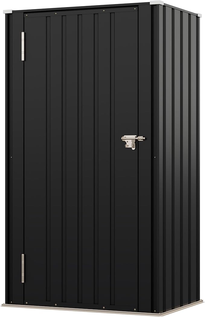Devoko 22 Cuft Lockable Metal Storage Shed, Vertical Indoor Outdoor Tool Cabinet - Image 7