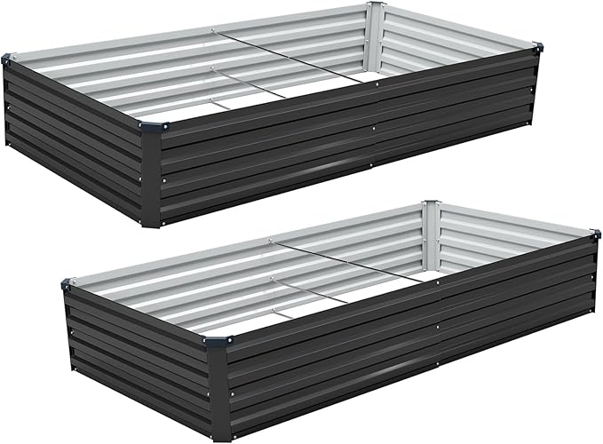 2 Pack 6x3x1FT Galvanized Raised Garden Bed Kit, Outdoor Metal Planter Box - Image 8