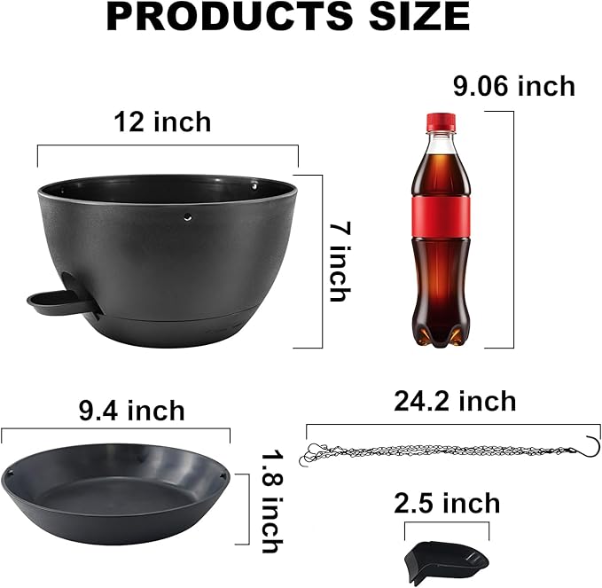 12 inch Hanging Planters for Indoor Plants, 2 Pack Self-Watering Hanging - Image 3