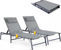 2 Pack Foldable Chaise Lounge Chair by HOMELYM