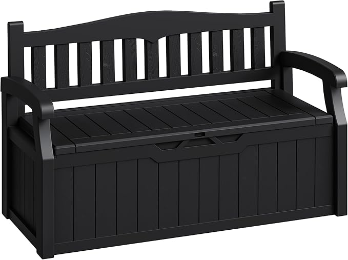 80-Gallon Outdoor Storage Bench, Waterproof Deck Box by Acurax