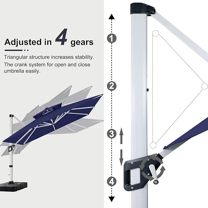 ABCCANOPY Patio Umbrella Cantilever Double Top Outdoor Offset Umbrella - Image 3