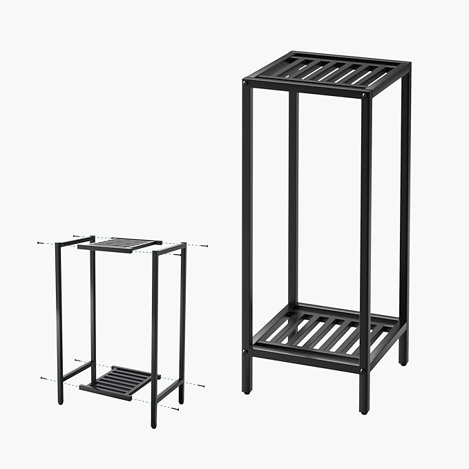 Zhongma 2 Tier 30" Tall Indoor Outdoor Plant Stand, 12 L x 12 W x 30 H inch by Zhongma
