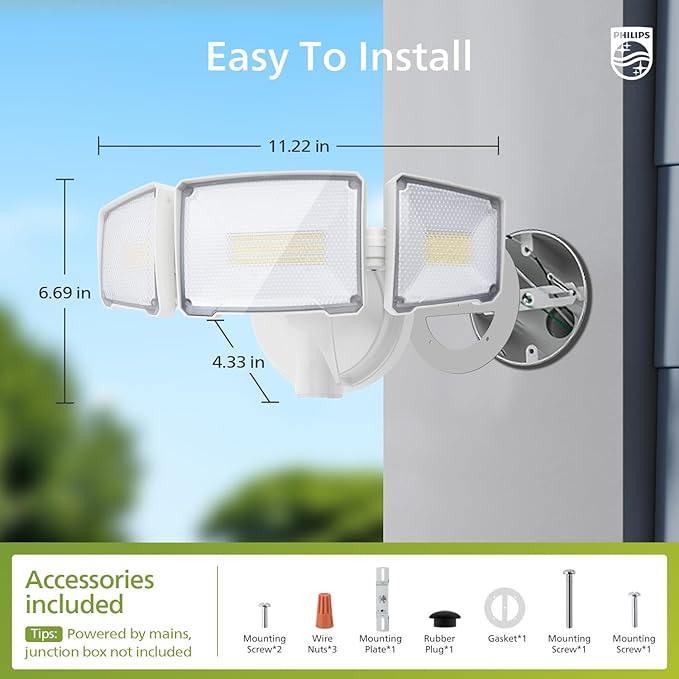 Philips 72W 7400LM LED Flood Lights Outdoor, Switch Controlled Aluminum - Image 7