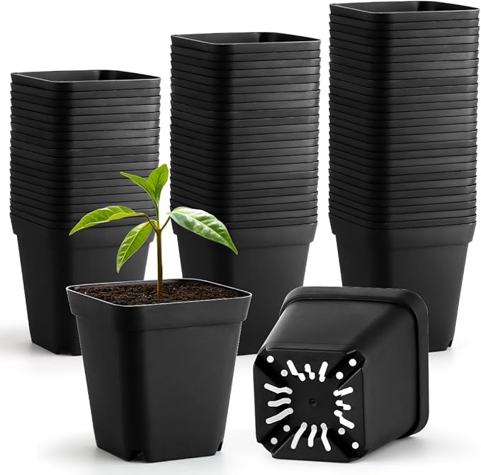 60 Pcs Nursery Pots 2.7 Inch, Plastic Seed Starting Pot by BTPLASTIK