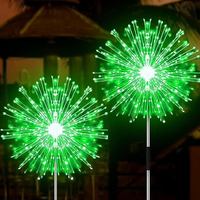 JJGoo Solar Firework Lights, 2 Pack 150 LEDs 2 Lighting Modes Solar Lights by JJGoo