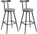 Bar Stools, Metal Frame, Adjustable Feet, Easy Assembly, by MAHANCRIS
