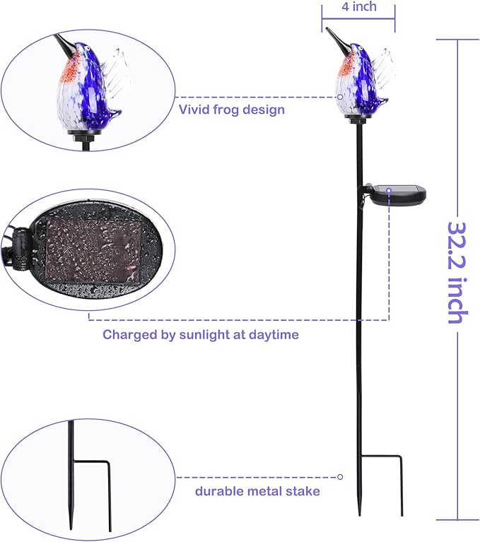 Afirst Decorative Solar Lights Outdoor Solar Hummingbird Stake Lights Hand - Image 4