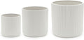 Amazon Basics Assorted Sizes Fluted Ceramic Round Indoor Outdoor Planters by AmazonBasics