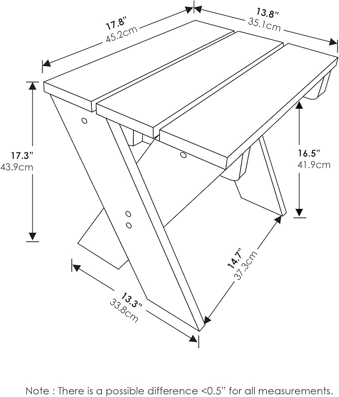 Furinno Tioman Outdoor Side Table Flower Stand, Dark Red Meranti Hardwood - Image 3