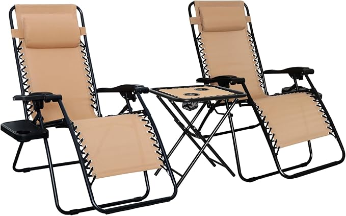 Amazon Basics Outdoor Textilene Adjustable Zero Gravity Folding Reclining by AmazonBasics