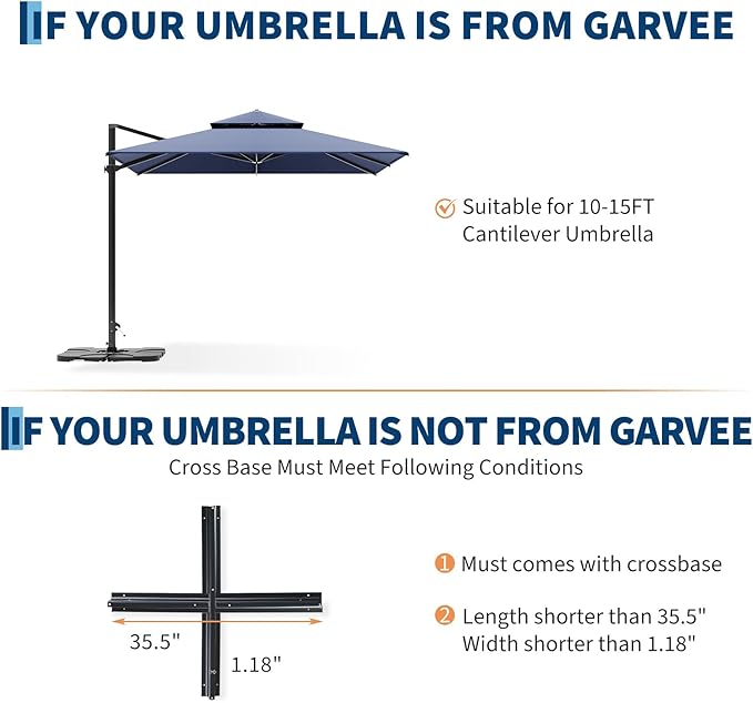 Garvee 4Pcs Patio Umbrella Base 330LB Capacity Heavy Weight Stand Umbrella Stand - Image 3