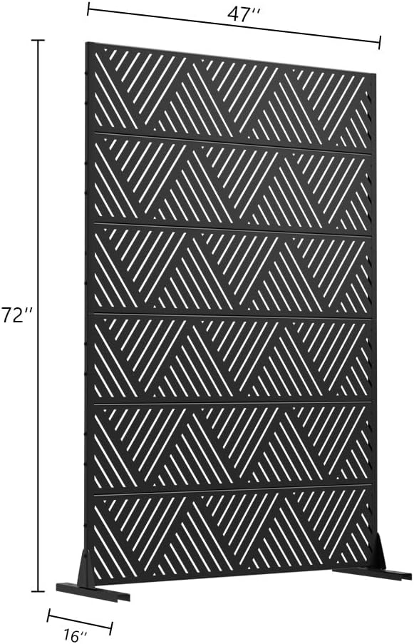 Casaphoria Metal Privacy Screen Outdoor, Triangular Black - Image 6