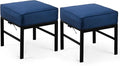 2 Pieces Outdoor Patio Ottomans, Assembled Aluminum Outdoor Ottoman by Auzfy