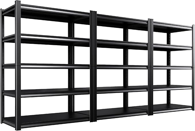 Set of 3 Garage Shelving-2050 lbs 5 Tier Storage Shelves, Adjustable Heavy Duty by Unknown