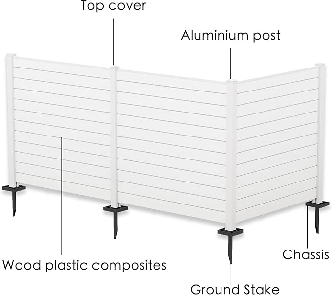 Kozyard 50" W x 48" H Outdoor Privacy Screens Aluminum Post, Air Conditioner - Image 4