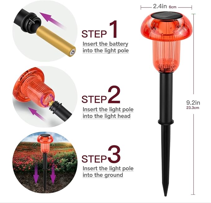 Easter Solar Pathway Lights Outdoor Decorative 4 Pack, Valentines Day Halloween - Image 5