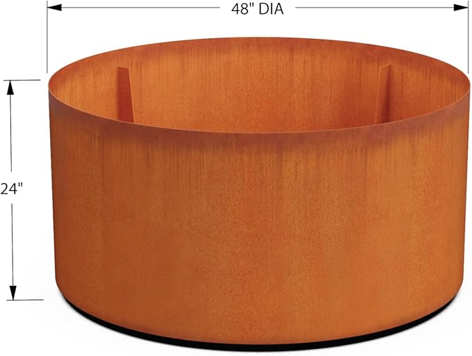 PLANTERCRAFT Corten Steel Metal Planter Box, Round Sizes, Modern Garden Steel - Image 5