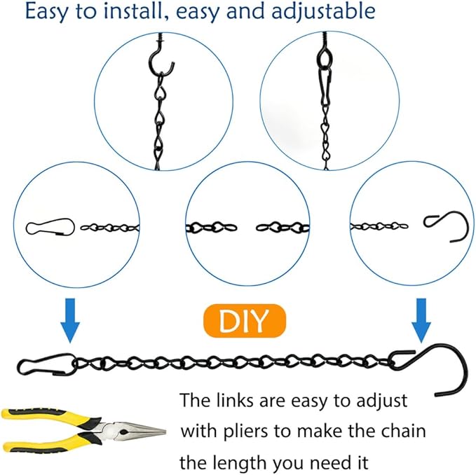 YINGFENG 236 Inch Black Metal Hanging Chains and Hanging Basket Hooks Set - Image 2