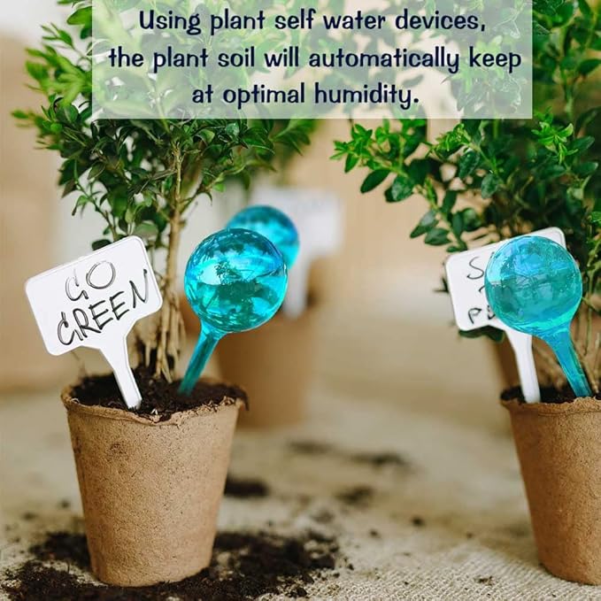 Plant Watering Stakes, Large 12pcs Flower Automatic Watering Bulbs, Plastic - Image 2