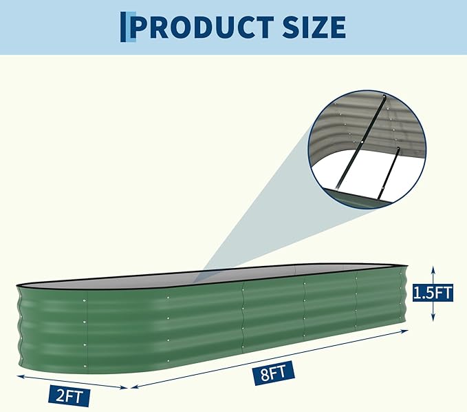 Garvee 2 Pack Galvanized Raised Garden Beds - Image 2