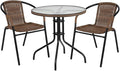 Flash Furniture Lila 28'' Round Glass Metal Table by FlashFurniture