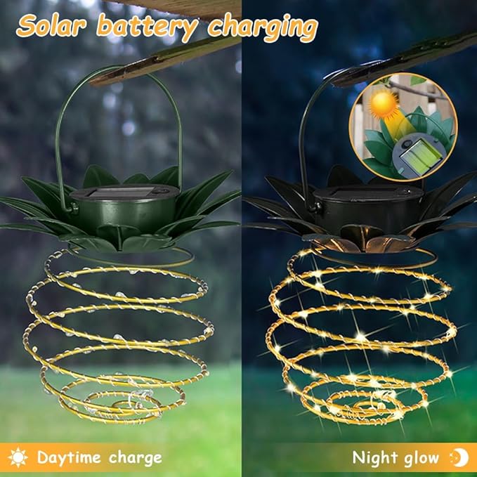 2 Pack Outdoor Solar Hanging Lantern Lights - Image 4