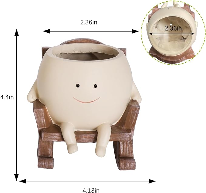 Smily Face Planter Pot Cute Resin Flower Head Planters - Image 4