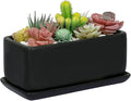 MyGift 10 Inch Matte Black Ceramic Indoor Plant Pot Succulent Planter, by MyGiftHome
