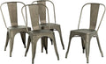 FDW Metal Chair Dining Chair Set of 4 Patio Chair Home Kitchen Chair 18 Inch by FDW