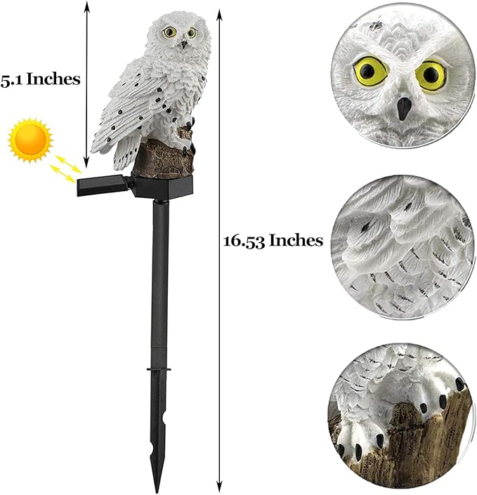 DOUBLE 2 C Solar Garden Light Outdoor, Owl Solar Garden Stake Light, Waterproof - Image 2