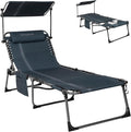 KingCamp Tanning Chair with Face Hole, Lounge Chairs Outdoor Folding Comfy by KingCamp