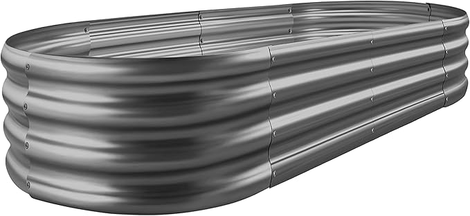 Land Guard 8×4×1 ft Galvanized Raised Garden Bed Kit，Raised Garden Boxes Outdoor by LandGuard