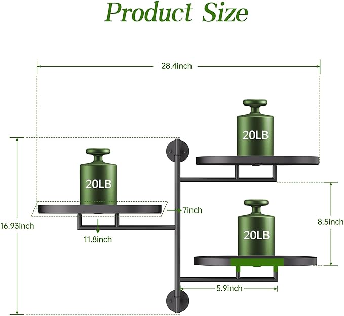 Window Sill Rotating Plant Stand Shelf Indoor Black Metal Floating Shelves - Image 4