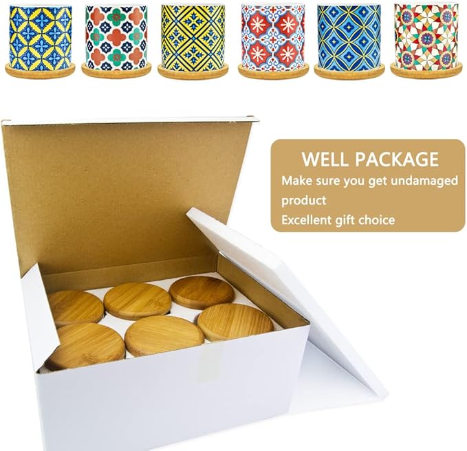 6 Pack Succulent Pots with Drainage Hole, 3 inch Ceramic Succulent Planter with - Image 4