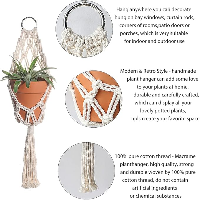 Artilady Boho Macrame Plant Hangers - Image 3