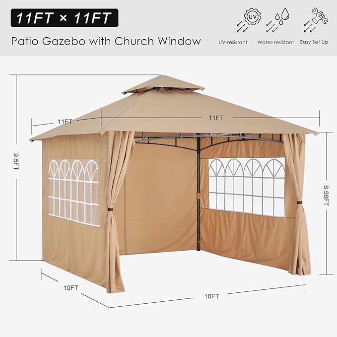 MASTERCANOPY Patio Gazebo Steel Frame Outdoor Gazebo - Image 2