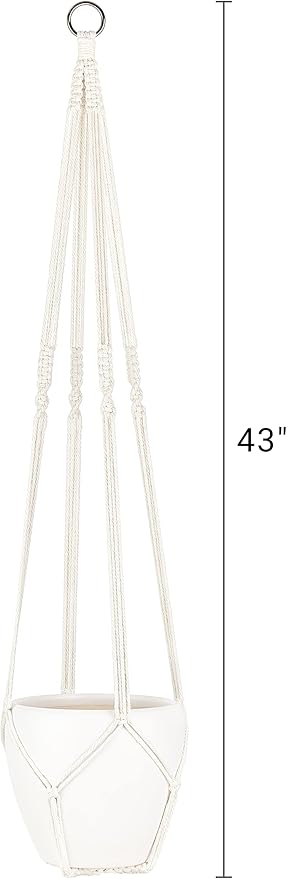 Dahey Macrame Plant Hanger Indoor Outdoor Hanging Planter Basket Large - Image 4