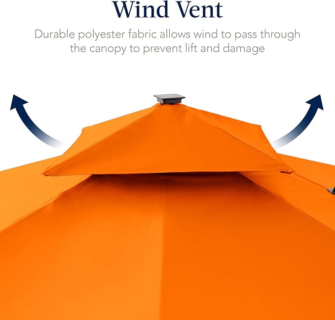 Best Choice Products 12x12ft LED Cantilever Patio Umbrella w/Base Included & - Image 7